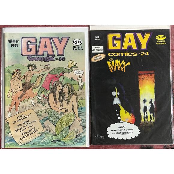Gay Comix #14 & 24 (1991-96 Bob Ross) Lot of 2 - 1 KEY ISSUE - THE MAXX KEITH - Picture 1 of 3